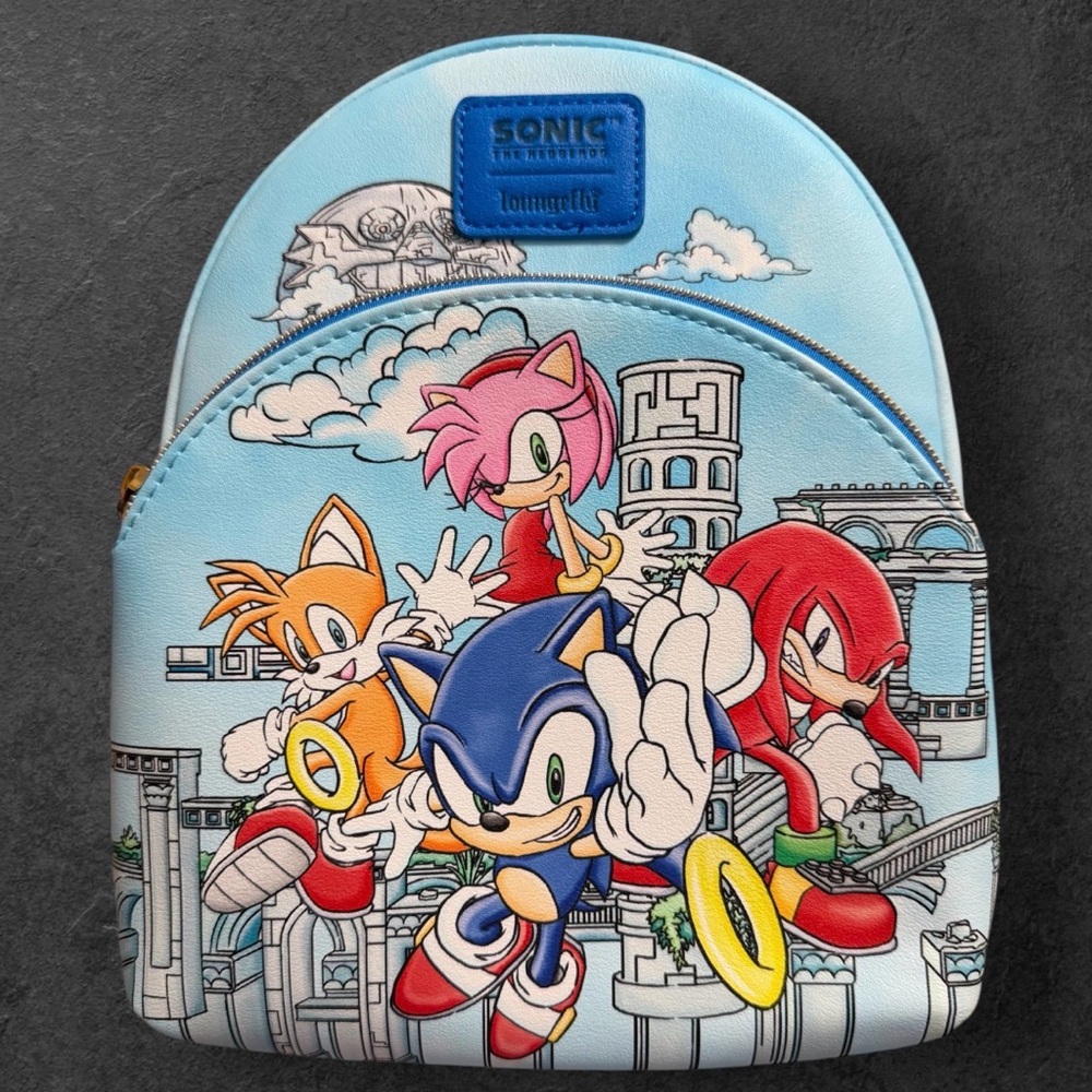 Loungefly Sonic The Hedgehog Mini Backpack Gamer Bag NWOT